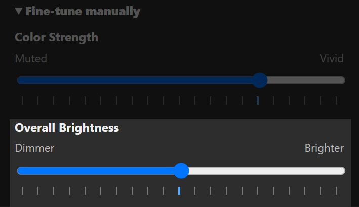 Overall Brightness manual fine-tune